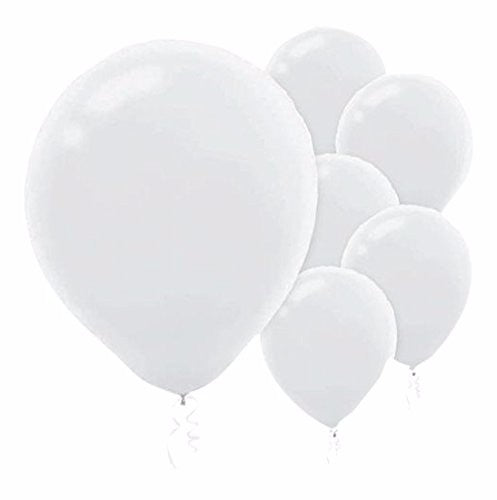 Pack of 50 white 12cm latex balloons, perfect for versatile decorations at any celebration or event.