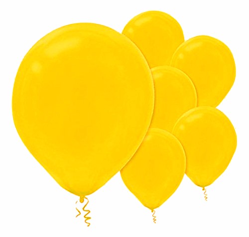 Bright sunshine yellow latex balloons, 12cm size, pack of 50 for joyful celebrations and vibrant decorations.