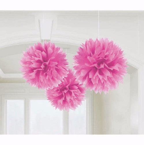 Fluffy Hanging Decorations Pink - PROMO DEAL - Pack of 3