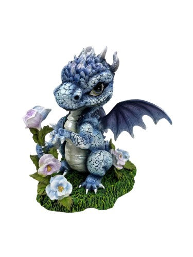 Ornament - Ice Dragon with Flowers (13.5cm)