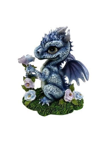 Ornament - Ice Dragon with Flowers (13.5cm)