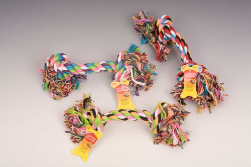 Dog Cotton Rope Bone - 18cm (Set Of 4 Assorted)