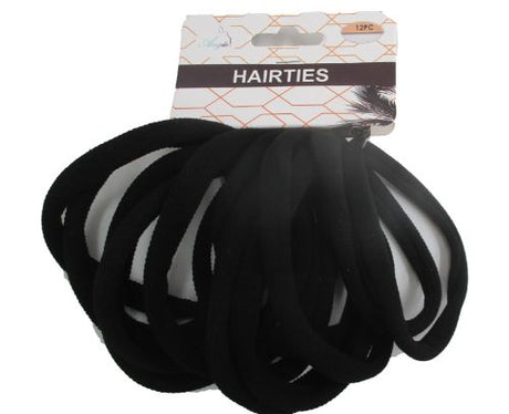 Colorful hair ties, 11.5cm, in bulk pack of 144 for secure, no-damage styling for all hair types.