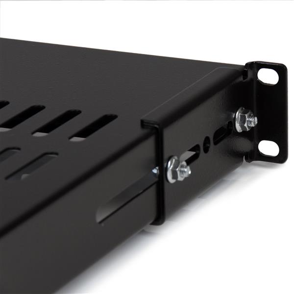 1U Adjustable Mounting Depth Vented Rack Mount Shelf - 175lbs / 80kg