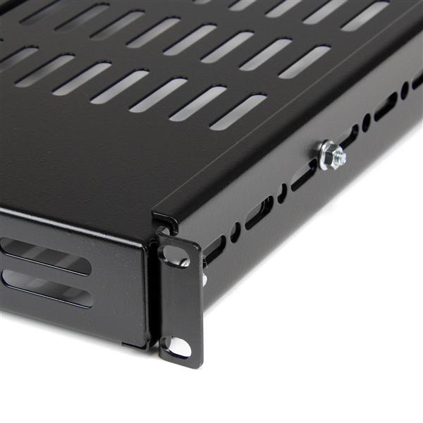 1U Adjustable Mounting Depth Vented Rack Mount Shelf - 175lbs / 80kg