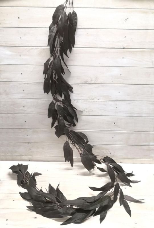 Artificial Gum Leaf Garland - Burgundy (1.8m)