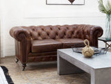 Sofa Leather - 3 Seater - Hampton Court Vintage Cigar