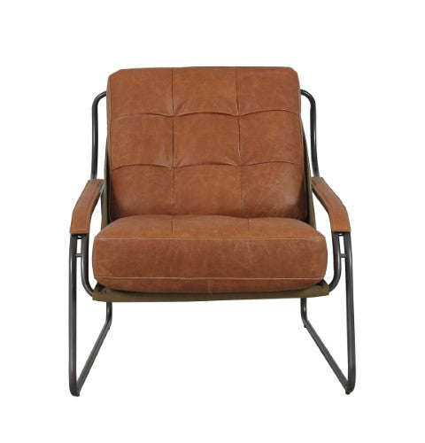 Stylish Pandora Columbia Chair in brown and kaki canvas, ideal for comfort and versatile home decor.