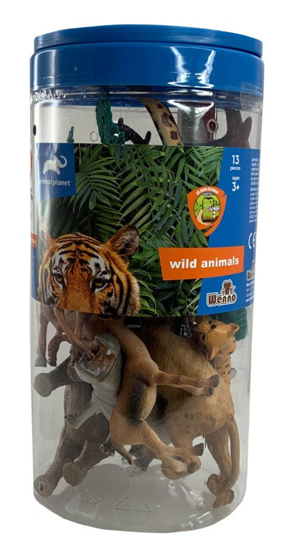 WILD ANIMALS Toy Set - AP (13PC BUCKET)