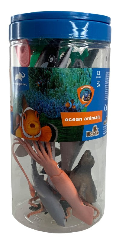 OCEAN ANIMALS Toy Set - AP (13PC BUCKET)