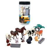 FARM ANIMALS Toy Set - AP (13PC BUCKET)