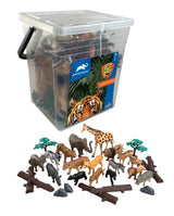 JUNGLE ANIMALS Toy Set - AP (28PC SQUARE BUCKET)