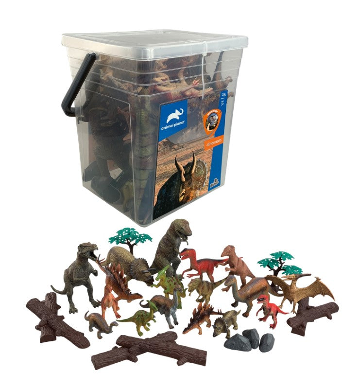 DINOSAURS Toy Set - AP (28PC SQUARE BUCKET)