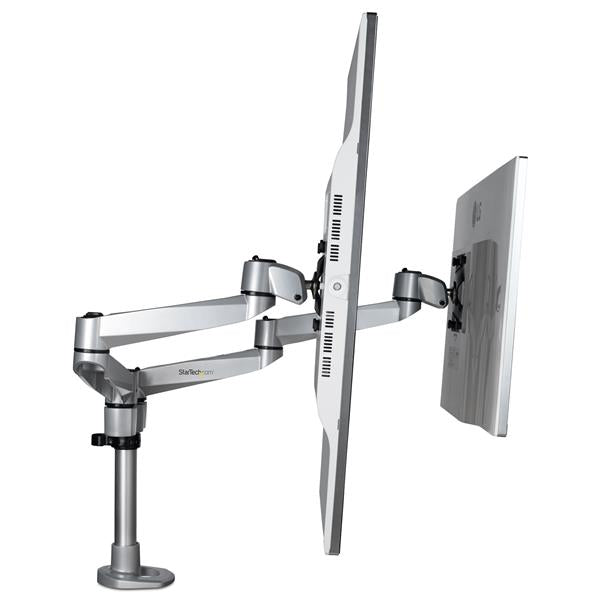 Desk Mount Dual Monitor Arm - Premium - For up to 27" Monitors
