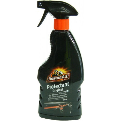 Armor All Protectant 500ml bottle for revitalizing and protecting vinyl, rubber, and plastic surfaces in vehicles.