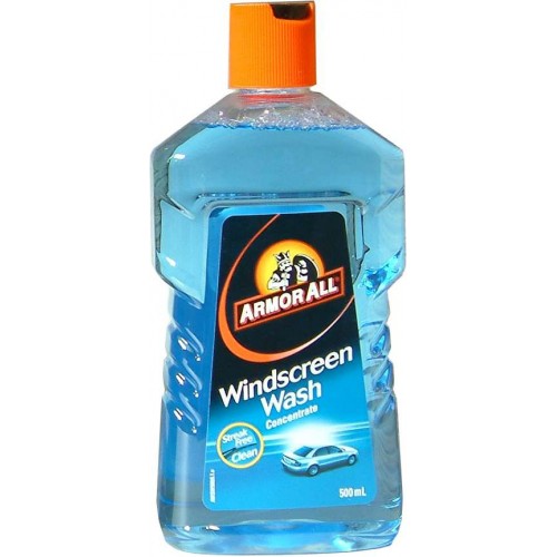 Clear windscreen wash in a 500ml bottle effectively removes dirt and insect splatter for streak-free visibility.