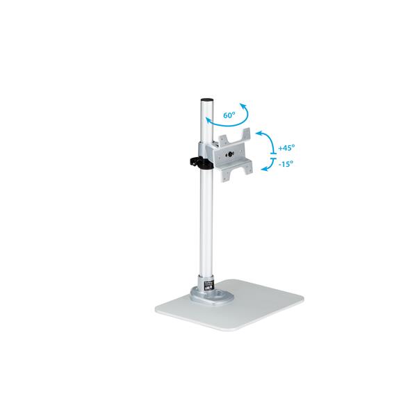 Single Monitor Stand - For up to 34" VESA Mount Monitors - Steel - Silver