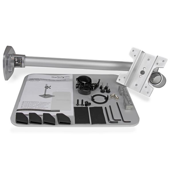 Single Monitor Stand - For up to 34" VESA Mount Monitors - Steel - Silver