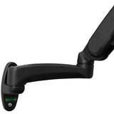 Articulating wall-mount monitor arm allowing full motion adjustments for displays up to 34 inches in offices and homes.