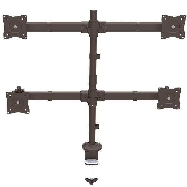 Desk-Mount Quad-Monitor Arm - Articulating - Heavy Duty Steel