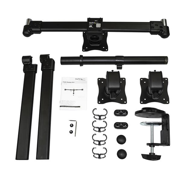 Desk-Mount Triple Monitor Arm - Articulating