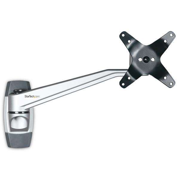 Wall mount monitor arm featuring a 10.2" swivel, supports monitors up to 34", with robust aluminum construction and VESA compatibility.