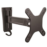 Wall-mount monitor arm with swivel and tilt features, designed for 13”-34” displays, optimizing workspace and viewing flexibility.