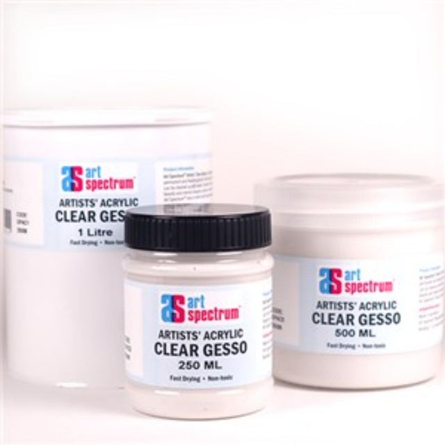 Art Spectrum Artists Gesso 1 LTR Clear (Matt) for priming surfaces with a textured finish, safe, non-toxic, and archival quality.