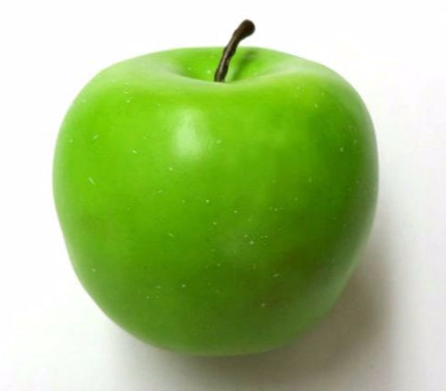 Realistic artificial green apple, life-size (8cm), perfect for home decor or display in shops.