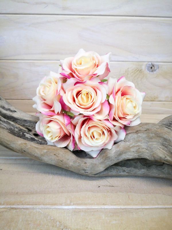 Artificial Rose Posies x 6 (Pink)