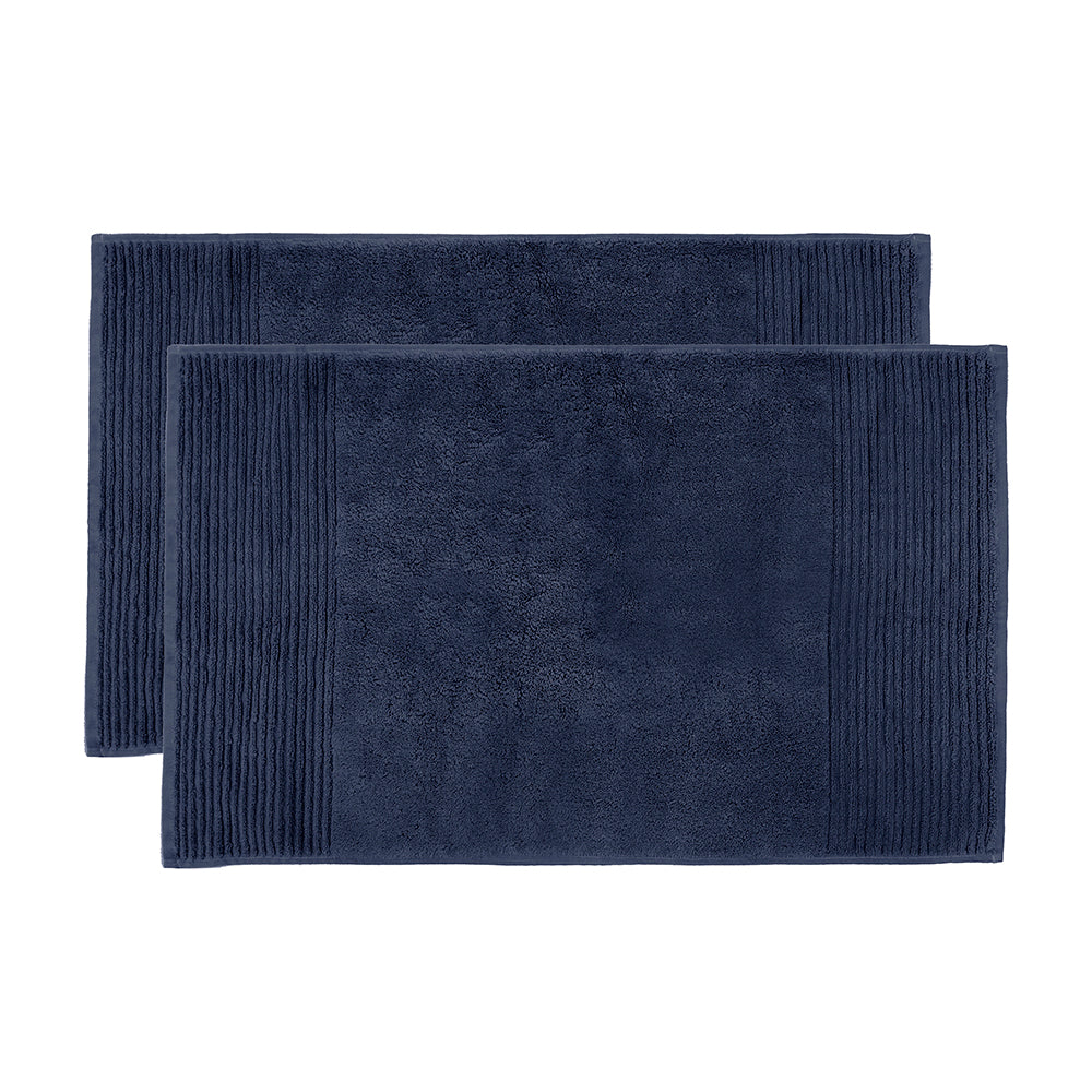 Elvire Bath Mat 2 Pack Navy- Bambury