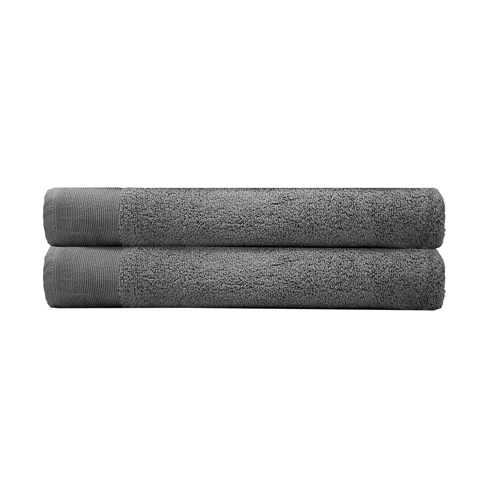 Elvire Bath Sheet 2 Pack Pewter- Bambury