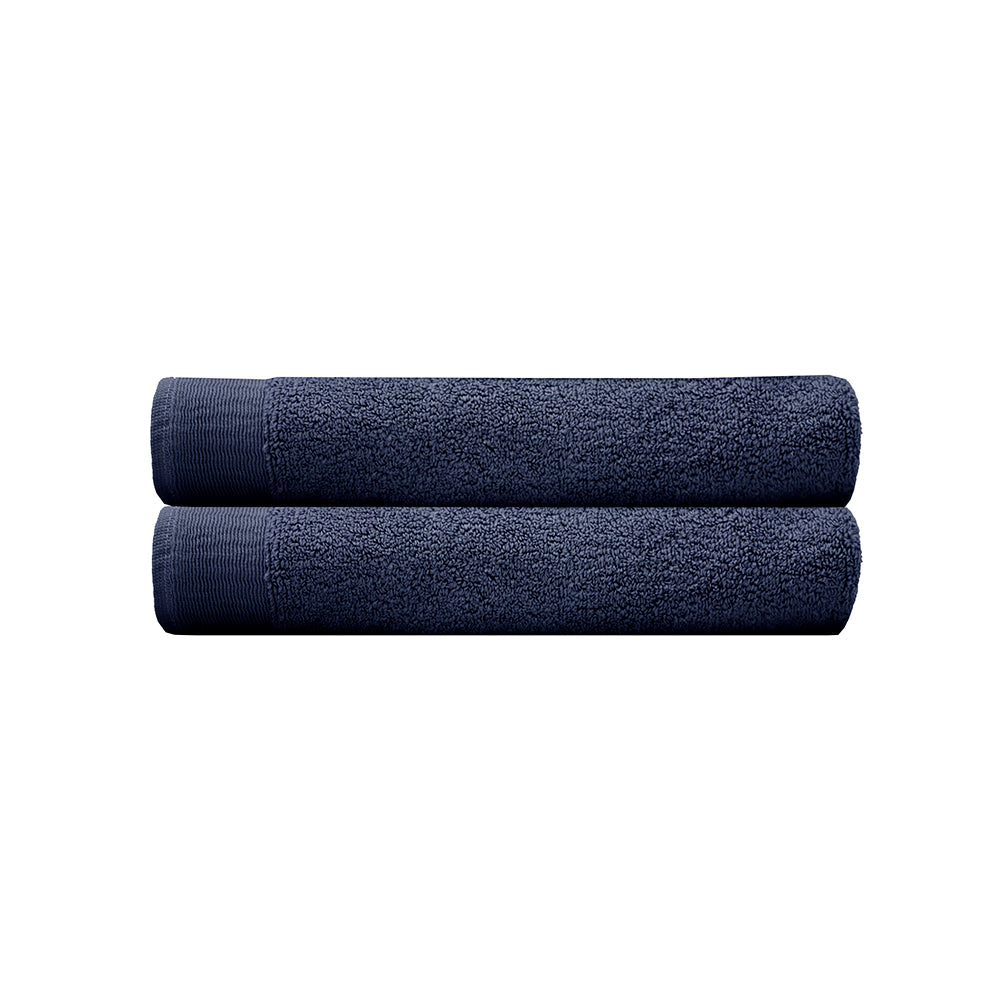 Elvire Bath Towel 2 Pack Navy- Bambury