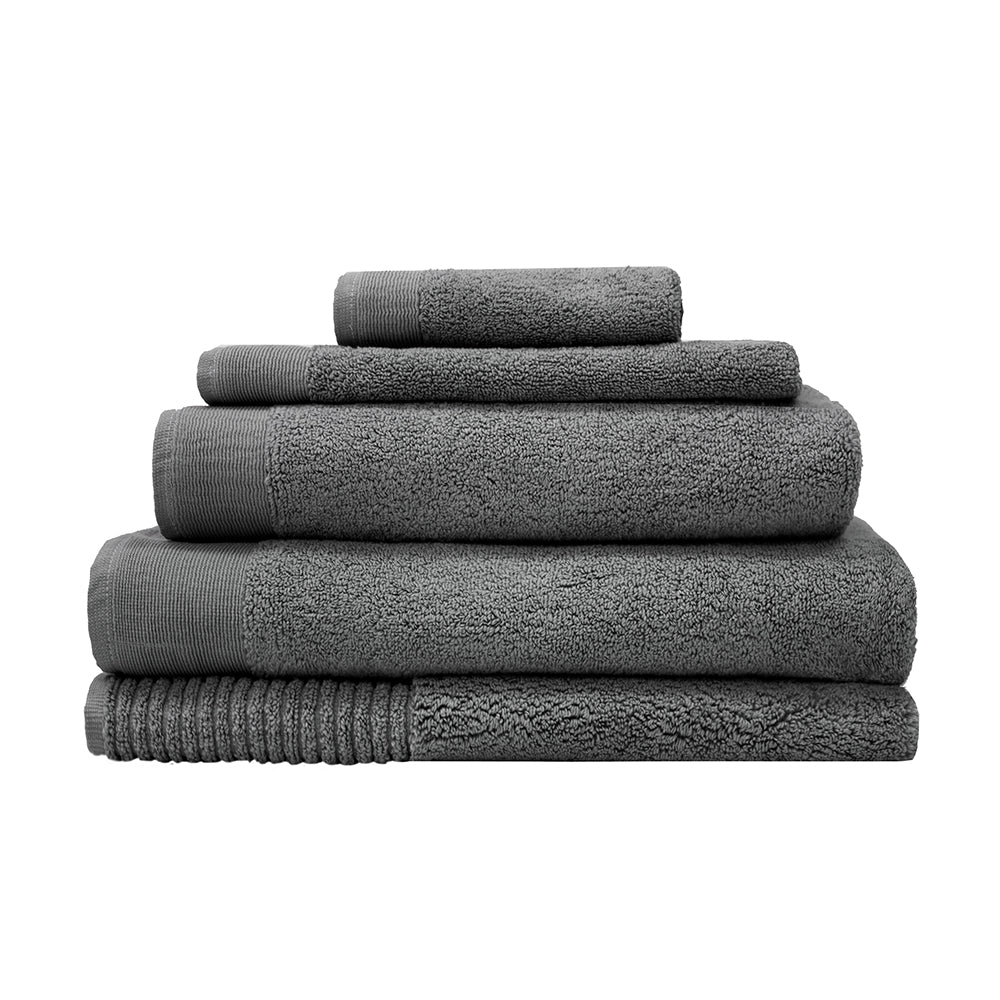 Elvire Bath Towel 2 Pack Pewter- Bambury