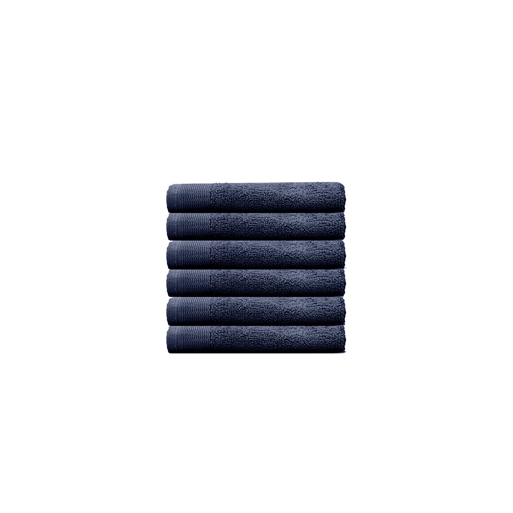 Elvire Face Washer 6 Pack Navy- Bambury