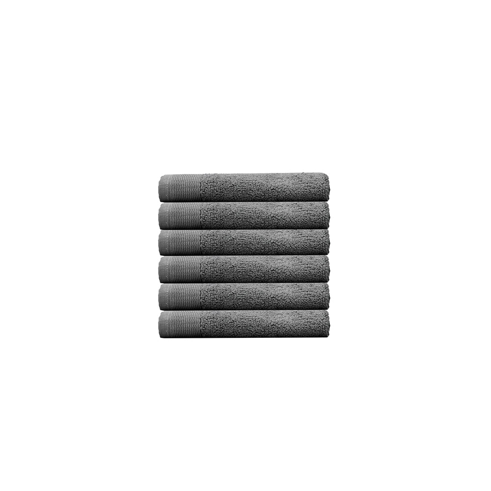 Elvire Face Washer 6 Pack Pewter- Bambury