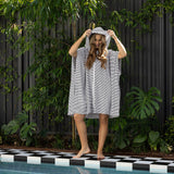Adult Zip Front Poncho Black - BAMBURY