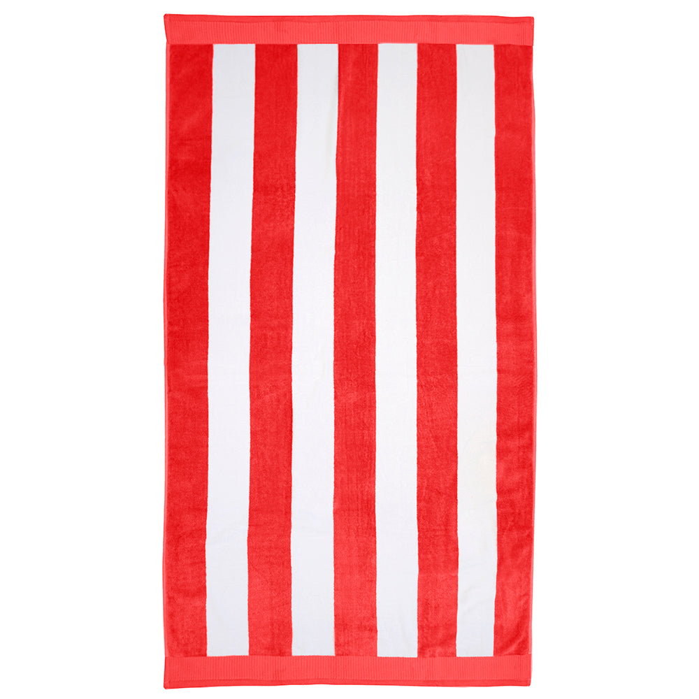 Classic Stripe Beach Towel Poppy