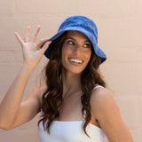 HiLo Cotton Towelling Bucket Hat One Size Bambury - Solana Blue