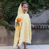 HiLo Cotton Hooded Towel Poncho for Kids 3-7 Years Bambury - Daisy Butter