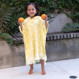 HiLo Cotton Hooded Towel Poncho for Kids 3-7 Years Bambury - Daisy Butter