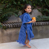 HiLo Cotton Hooded Towel Poncho for Kids 3-7 Years Bambury - Solana Blue