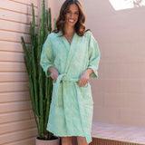 HiLo Cotton Towelling Short Robe L/XL Bambury - Solana Mint