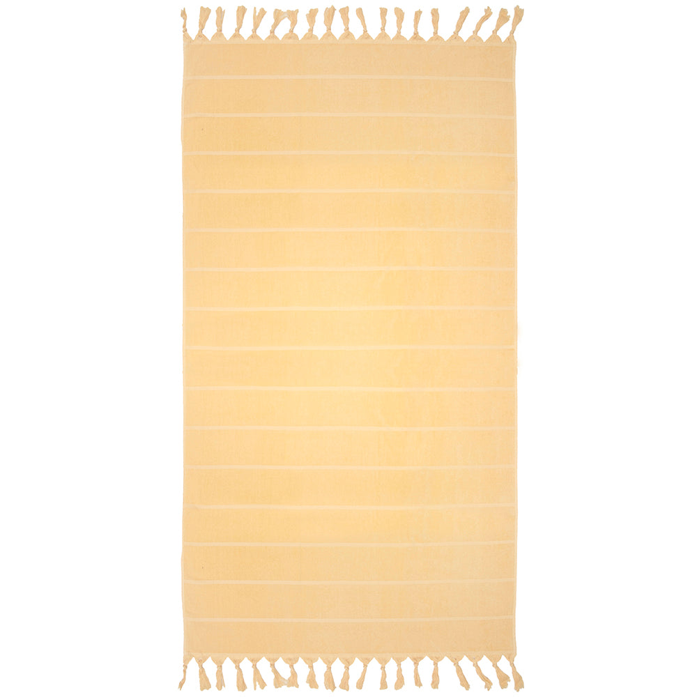 Santorini Beach Towel Custard- Bambury