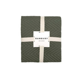 Herringbone Polyester Microfibre Bed Runner 270 x 60cm Bambury - Moss