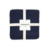 Herringbone Polyester Microfibre Bed Runner 270 x 60cm Bambury - Navy