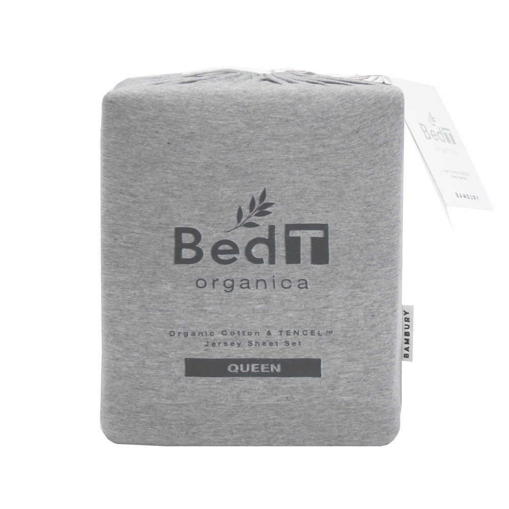 BedT Organica Cotton Tencel Fitted Sheet Set Bambury - Extra Long Single Grey