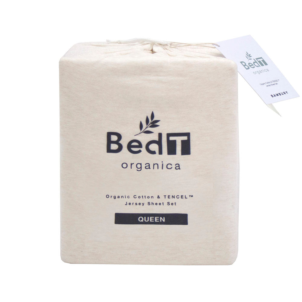 BedT Organica Cotton Tencel Fitted Sheet Set Bambury - Single Stone