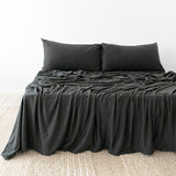 BedT Organica Sheet Set Charcoal King Single- Bambury