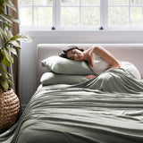 BedT Organica Sheet Set Sage King Single- Bambury